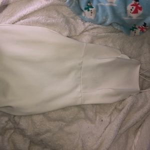 White strappy scallop deatail halter body on